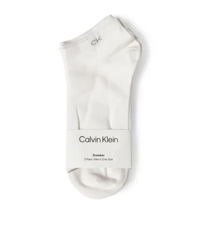 Calvin Klein Logo Sneaker Socks In White