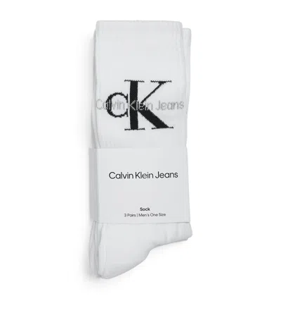 Calvin Klein Logo Socks In White