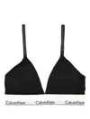 Calvin Klein Lighlty Lined Triangle Bra Logo In Black