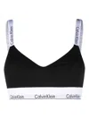 Calvin Klein Icon Cotton Modal Scoop Back Unlined Bralette In Black