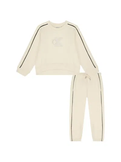 Calvin Klein Kids' Logo Stripe Tracksuit In White