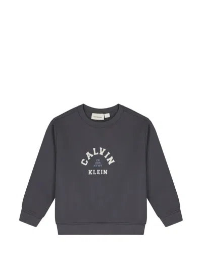 Calvin Klein Kids' Logo Sweatshirt In Gray