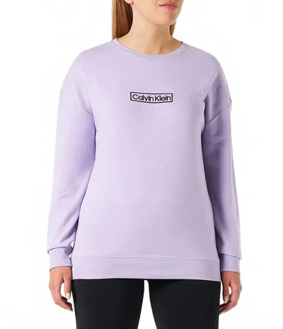 Calvin Klein Logo Sweatshirt In Lilac In Purple