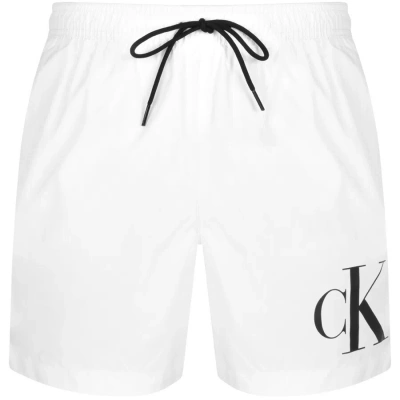 Calvin Klein Logo Swim Shorts White