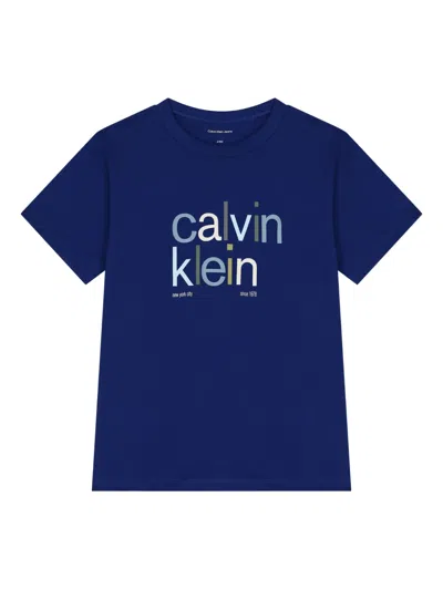 Calvin Klein Kids' Logo T-shirt In Blue