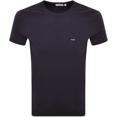 Calvin Klein Logo T Shirt Navy In Black