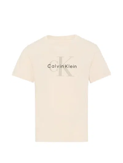 Calvin Klein Kids' Logo T-shirt In Neutral