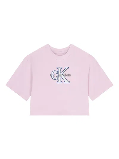 Calvin Klein Kids' Logo T-shirt In Pink