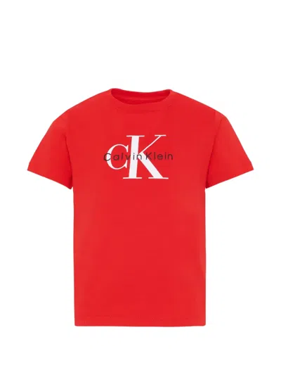 Calvin Klein Kids' Logo T-shirt In Red