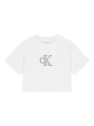 Calvin Klein Kids' Logo T-shirt In White