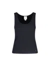 Calvin Klein Ribbed Scoop Neck Tank Top In Black