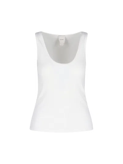 Calvin Klein Logo Tank Top In White