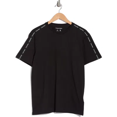 Calvin Klein Logo Tape Sleeve T-shirt In Black