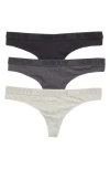 Calvin Klein Logo Thong In Black/grey Multi