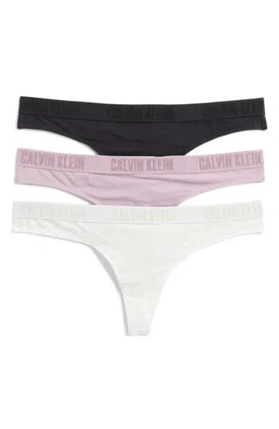 Calvin Klein Logo Thong In P4x Black/snow