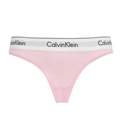 Calvin Klein Logo Thong In Pink