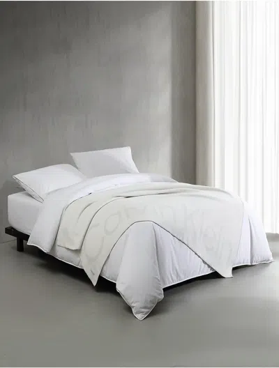 Calvin Klein Logo Throw Blanket In White