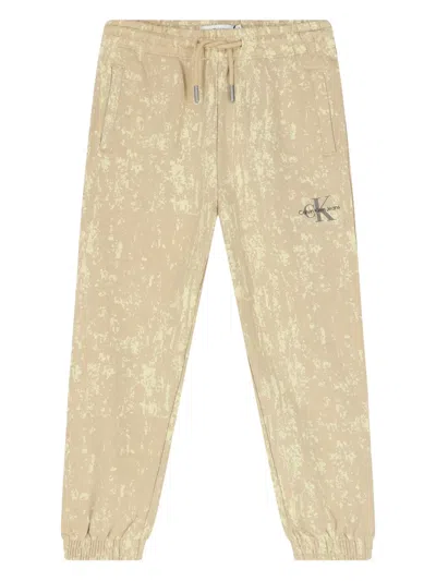 Calvin Klein Kids' Logo Track Pants In Neutrals
