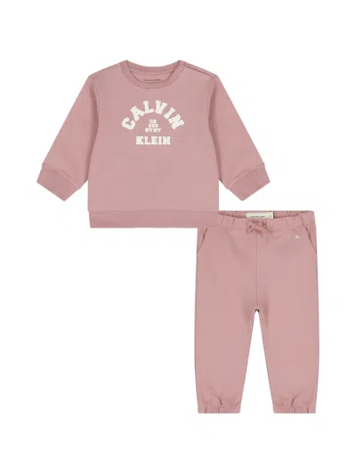 Calvin Klein Kids' Logo Tracksuit In Pink