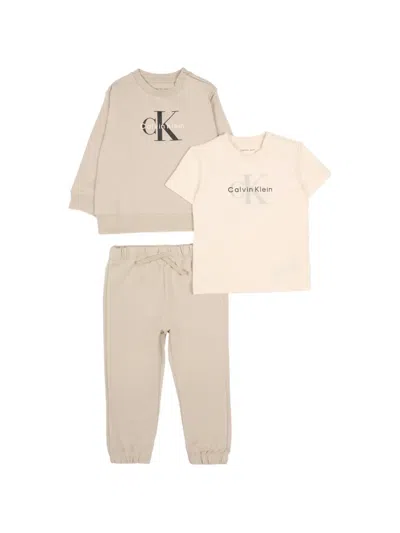 Calvin Klein Babies' Logo Tracksuit Sets (set Of Three) In Multi