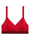 Calvin Klein Logo-trim Bra In Red