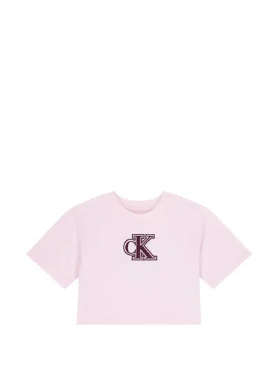 Calvin Klein Kids' Logo T-shirt In Pink