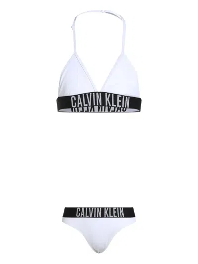 Calvin Klein Kids' Logo-underband Bikini In White
