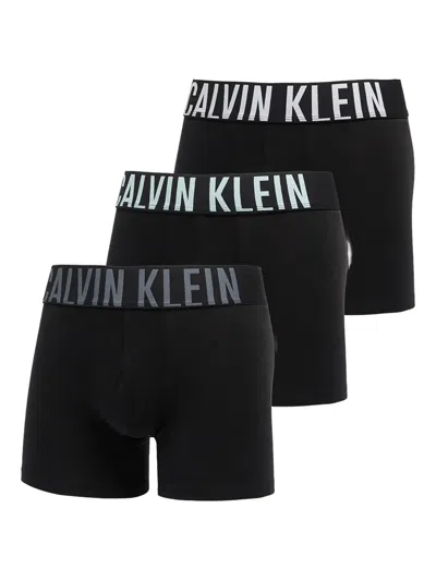 Calvin Klein Logo-waist Boxer Pack (pack Of Three) In Black
