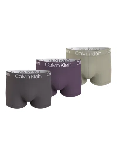 Calvin Klein Logo-waistband Boxers (pack Of Three) In Gray