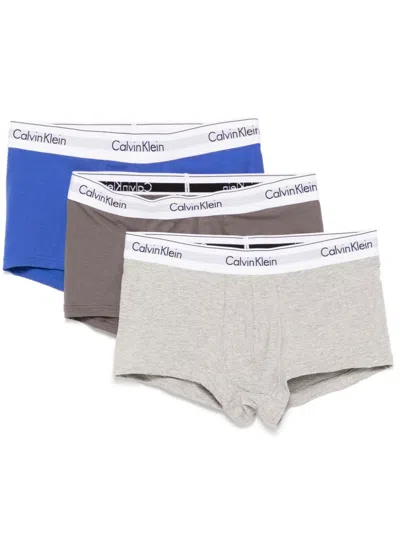Calvin Klein Logo-waistband Boxers (pack Of Three) In Grey