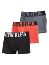Calvin Klein Mens Blk,turb,vermillion Brw Intense Power Branded Pack Of Three Stretch-woven Trunks In Multi