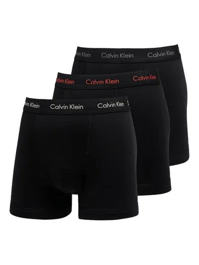 Calvin Klein Logo-waistband Boxers (set Of Three) In Black