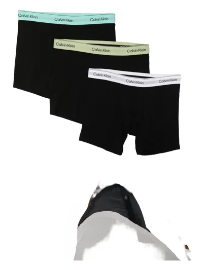 Calvin Klein Logo-waistband Boxers (set Of Three) In Black