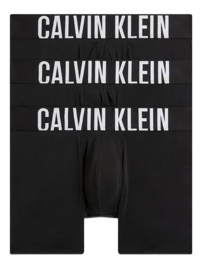 Calvin Klein Logo Waistband Boxers (set Of Three) In Black