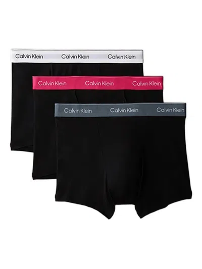 Calvin Klein Logo-waistband Boxers (set Of Three) In Black