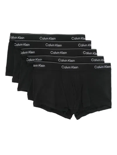 Calvin Klein Men's Icon Cotton Stretch 5-pack Low Rise Trunk In Black