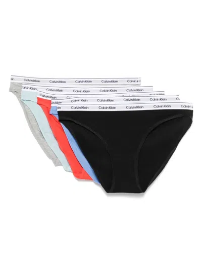 Calvin Klein Logo-waistband Briefs (pack Of Five) In Black