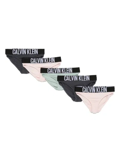 Calvin Klein Kids' Logo-waistband Briefs (pack Of Five) In Grey