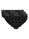 Calvin Klein Logo-waistband Briefs (pack Of Three) In 黑色