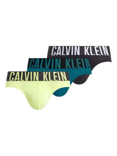Calvin Klein Logo-waistband Briefs (pack Of Three) In Yellow