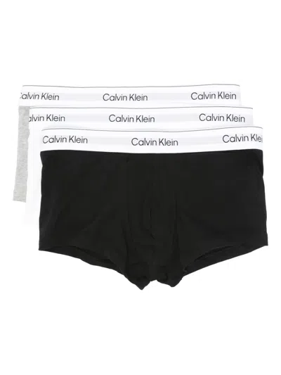 Calvin Klein Logo-waistband Briefs (pack Of Three) In Black