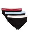 Calvin Klein Logo-waistband Briefs (pack Of Three) In Black