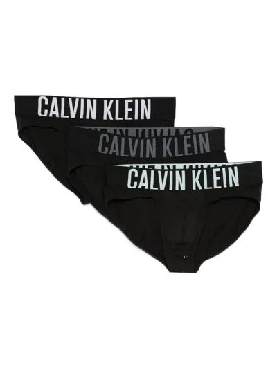 Calvin Klein Logo Waistband Briefs Set In Black