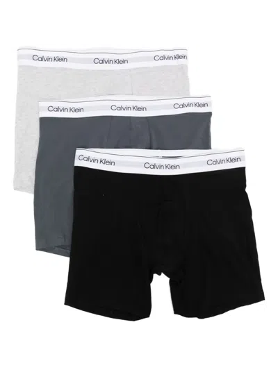 Calvin Klein Logo-waistband Briefs (set Of Three) In Multi