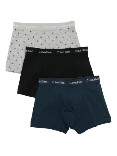 Calvin Klein Logo-waistband Briefs (set Of Three) In Multi