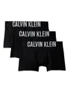 Calvin Klein Logo Waistband Briefs (set Of Three) In Black