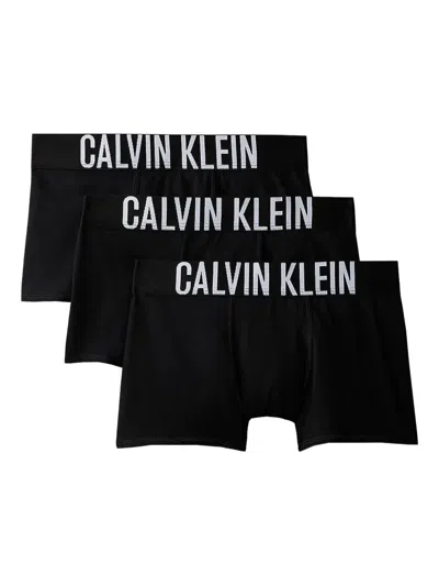 Calvin Klein Kids' Logo Waistband Briefs (set Of Three) In Black