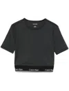 Calvin Klein Logo-underband Cropped Performance T-shirt In Black