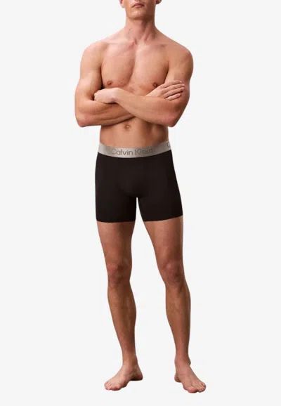 Calvin Klein Logo Waistband Micro Stretch Boxer Briefs - Set Of 3 In Black