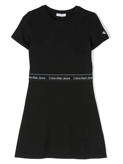Calvin Klein Kids' Knee-length Short-sleeve Dress In Black
